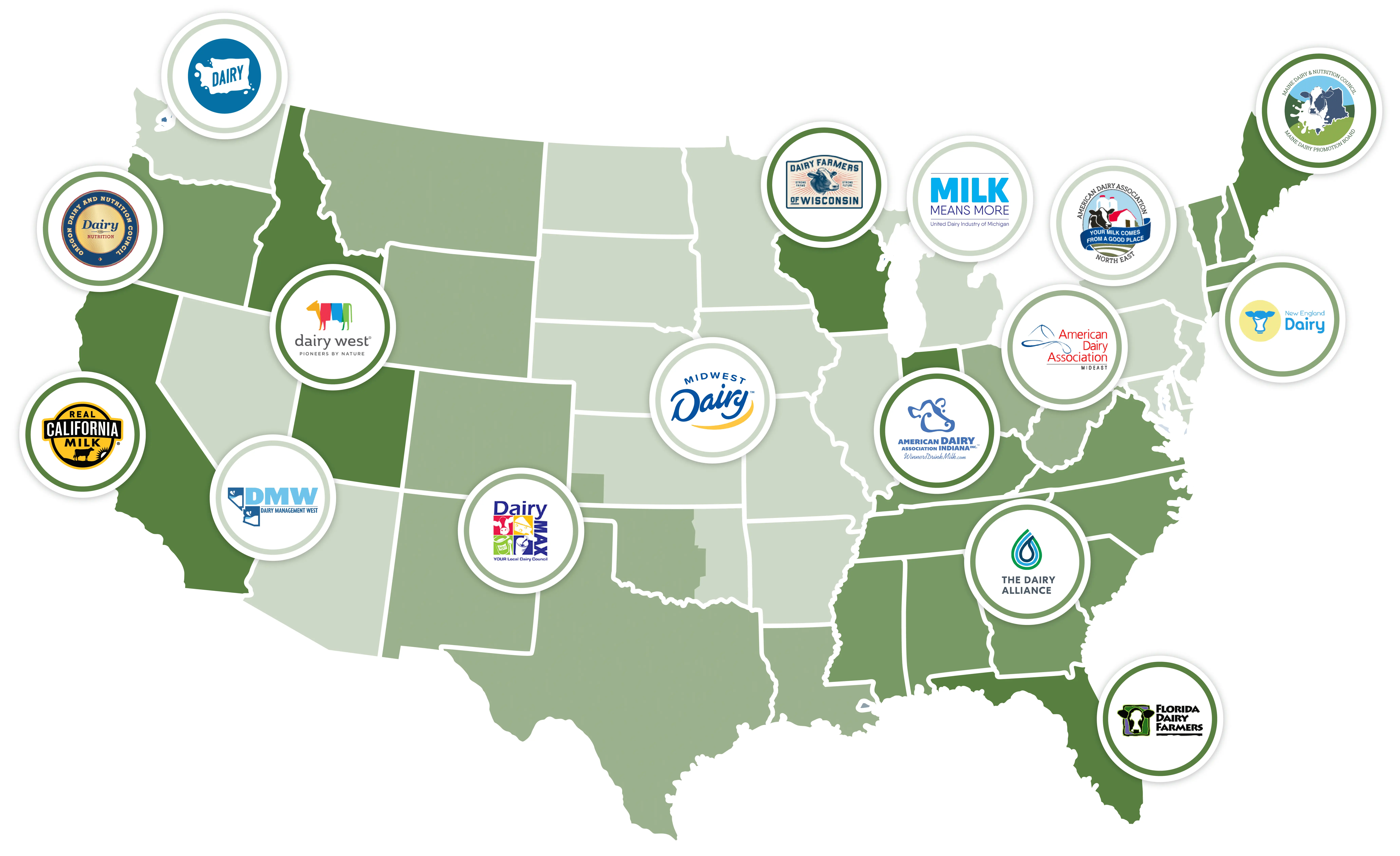 Map of USA showing Local Checkoff regions.