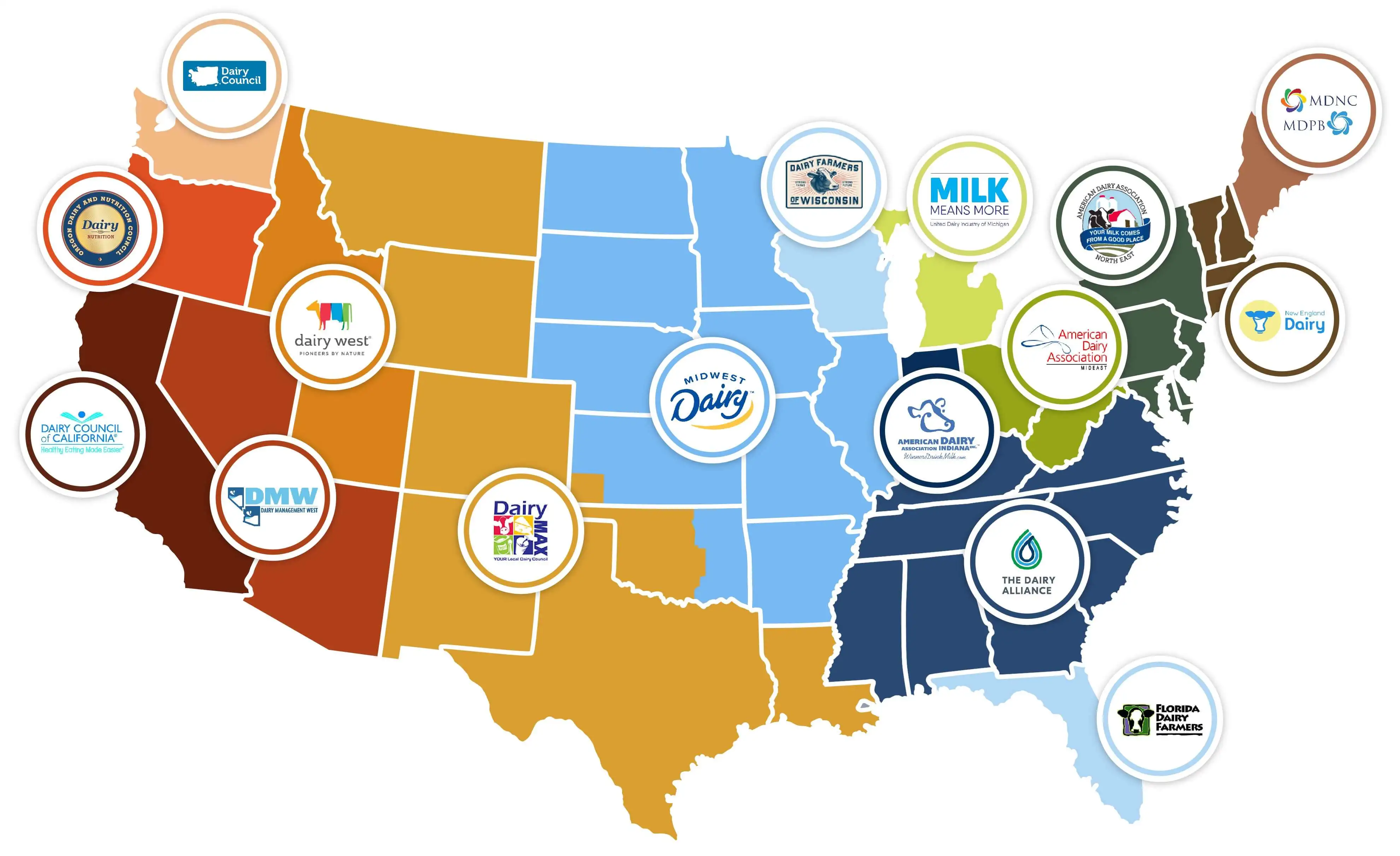 Map of USA showing Local Checkoff regions.